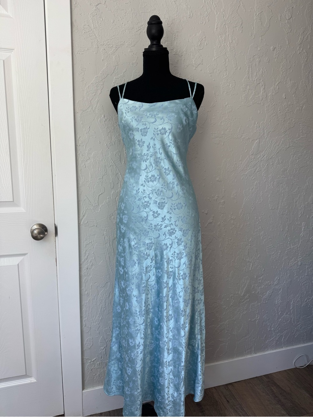 Stepping Out 1990s Blue Vintage Slip Dress